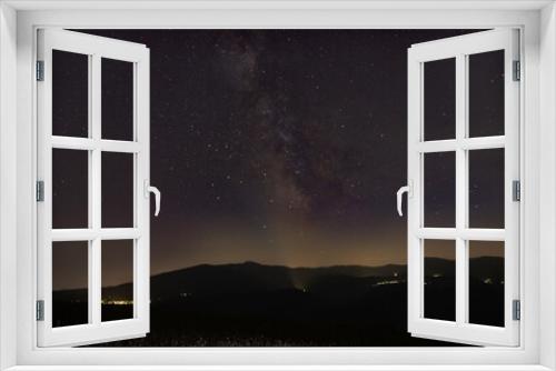 Fototapeta Naklejka Na Ścianę Okno 3D -  Milky Way with starry night sky from the Pietra di Bismantova on the Reggio Apennines.