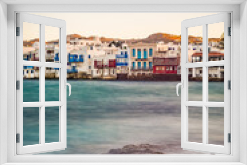 Fototapeta Naklejka Na Ścianę Okno 3D - Little Venice seafront in Mykonos, Greece.