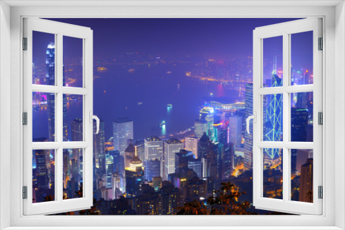 Fototapeta Naklejka Na Ścianę Okno 3D - Hong Kong at Night
