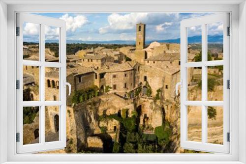 Fototapeta Naklejka Na Ścianę Okno 3D - Civita di Bagnoregio, Lazio, Italy. Aerial drone view.