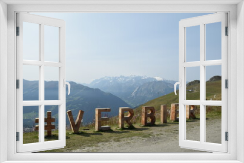 Fototapeta Naklejka Na Ścianę Okno 3D - Hashtag sign Verbier Switzerland