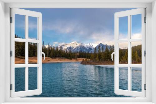 Fototapeta Naklejka Na Ścianę Okno 3D - Cloudy Sky Over Banff Mountains At Cascade Ponds