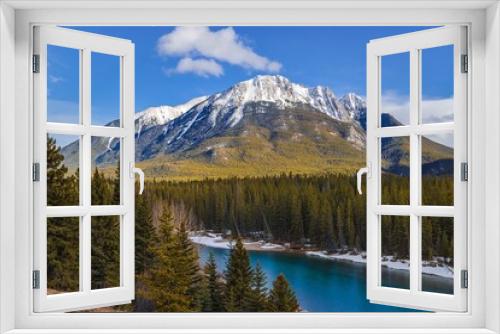 Fototapeta Naklejka Na Ścianę Okno 3D - Blue Sky Over Banff Mountains
