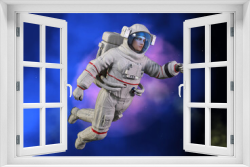 Fototapeta Naklejka Na Ścianę Okno 3D - Astronaut schwebt im Weltraum