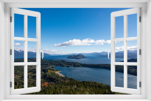 Fototapeta Naklejka Na Ścianę Okno 3D - View of the Andes Mountains from the height of the Campanario hill, Bariloche, Rio Negro, Argentina