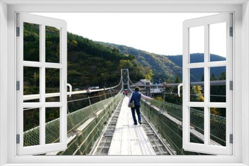 Fototapeta Naklejka Na Ścianę Okno 3D - 谷瀬の吊橋