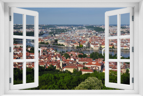 Fototapeta Naklejka Na Ścianę Okno 3D - View of Prague city from Petrin tower
