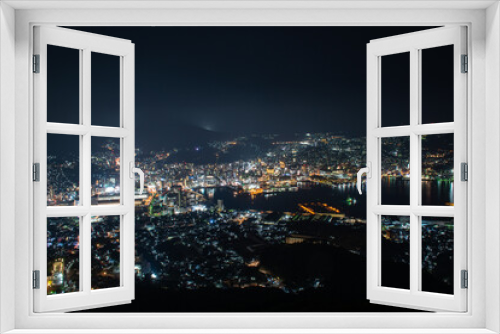 Fototapeta Naklejka Na Ścianę Okno 3D - 長崎、稲佐山展望台からの夜景