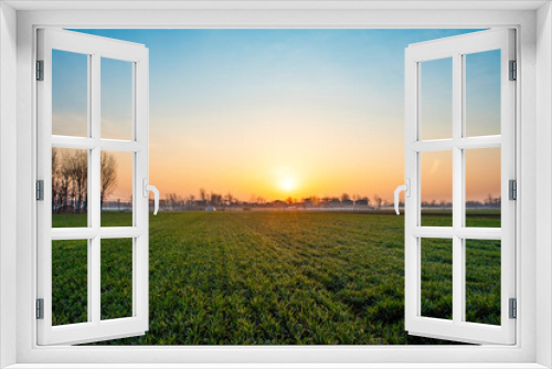 Fototapeta Naklejka Na Ścianę Okno 3D - countryside landscape,wheat field with morning sunshine