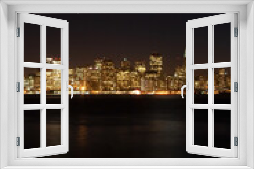 Fototapeta Naklejka Na Ścianę Okno 3D - the skyline of San Francisco and moon at night