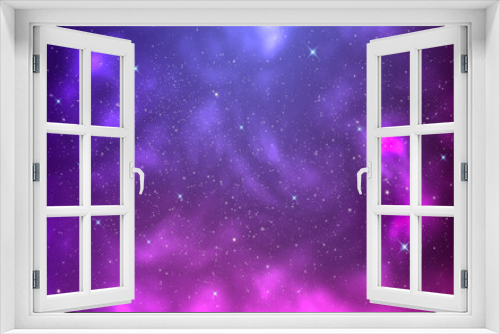 Fototapeta Naklejka Na Ścianę Okno 3D - Starry cosmos. Cosmic background with bright galaxy and stars. Night space texture with stardust. Glowing color galaxy. Beautiful constellations. Vector illustration