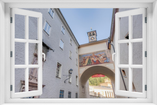 Fototapeta Naklejka Na Ścianę Okno 3D - Franciscan street (Franziskanergasse) at Salzburg, Austria