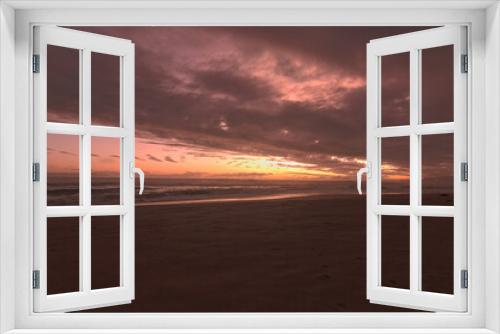 Fototapeta Naklejka Na Ścianę Okno 3D - puesta de sol, atardecer en el mar