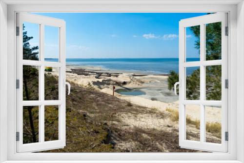 Fototapeta Naklejka Na Ścianę Okno 3D - prace budowlane nad morzem bałtyk, plaża piasek wydmy