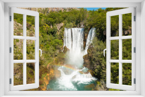 Fototapeta Naklejka Na Ścianę Okno 3D - Aerial view of Manojlovac waterfall in Krka National Park, Croatia