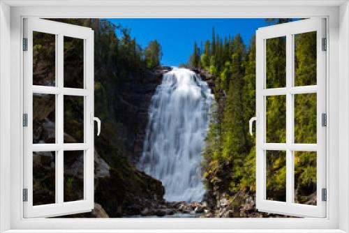 Fototapeta Naklejka Na Ścianę Okno 3D - Big waterfall in summer setting