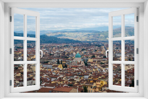 Fototapeta Naklejka Na Ścianę Okno 3D - View from the height of the city of Florence