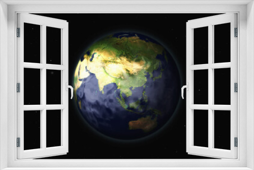 Fototapeta Naklejka Na Ścianę Okno 3D - Earth globe rotating world view from space 3d illustration