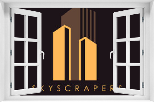 Fototapeta Naklejka Na Ścianę Okno 3D - Skyscraper Logo Design Concept Vector. Building Logo Design template