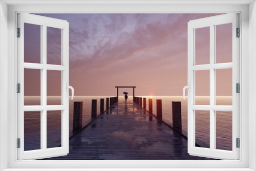 Fototapeta Naklejka Na Ścianę Okno 3D - alone in dock pier