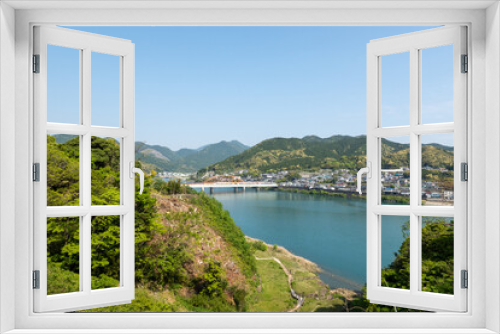 Fototapeta Naklejka Na Ścianę Okno 3D - 新宮城から見た熊野川