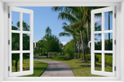 Fototapeta Naklejka Na Ścianę Okno 3D - Vertical South Florida real estate background in golf community.
