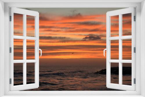 Fototapeta Naklejka Na Ścianę Okno 3D - sunset over the sea,nature,sea, sun, sky, ocean, water, horizon, landscape, cloud, orange, evening, sunrise,dusk, waves, reflection, coast, 