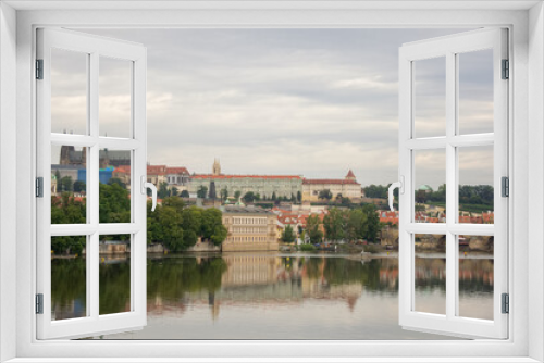Fototapeta Naklejka Na Ścianę Okno 3D - View of the old town of Prague over Vltava river, Czech Republic