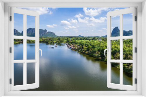 Fototapeta Naklejka Na Ścianę Okno 3D - Landscape of Tad Kha Reservoir, Loei province,Thailand.