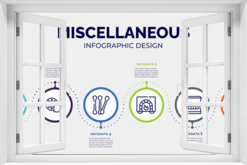 infographic for miscellaneous concept. vector infographic template with icons and 8 option or steps. included thigh, scalpel, lemon slice, cotton buds, burner, eye shadow, eyeliner, roll on editable