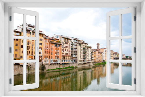 Fototapeta Naklejka Na Ścianę Okno 3D - Florence skyline with Ponte Santa Trinita StTrinity bridge over Arno river in Italy