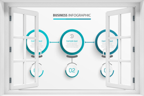 Business infographic design template with 3 options, steps or processes. Can be used for workflow layout, diagram, annual report, web design 