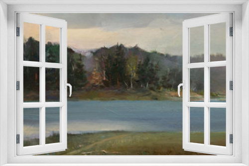 Fototapeta Naklejka Na Ścianę Okno 3D - Landscape Oil Painting