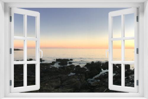 Fototapeta Naklejka Na Ścianę Okno 3D - Nevez - côte au coucher de soleil