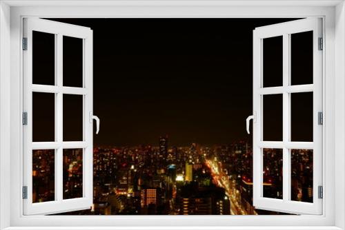 Fototapeta Naklejka Na Ścianę Okno 3D - 大阪の都市風景　夕暮れと夜景