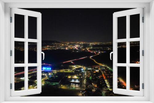 Fototapeta Naklejka Na Ścianę Okno 3D - night view of the city, Remshalden,  Stuttgart, Drohne 