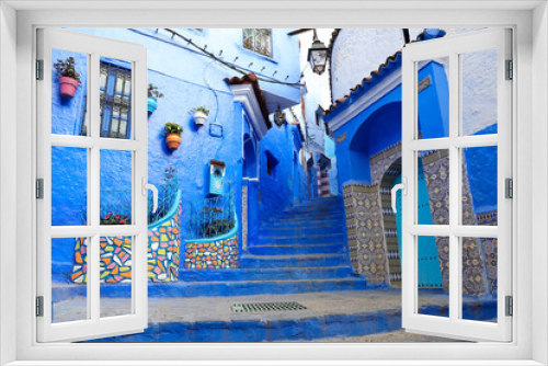 Fototapeta Naklejka Na Ścianę Okno 3D - Street in Chefchaouen, Morocco