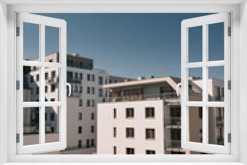 Fototapeta Naklejka Na Ścianę Okno 3D - Modern residential apartment house complex, outdoor facilities concept