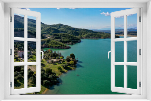 Fototapeta Naklejka Na Ścianę Okno 3D - Beautifull aerial panoramic view from the drone to the Lake Pinios