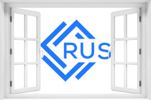 RUS technology letter logo design on white  background. RUS creative initials technology letter logo concept. RUS technology letter design.
