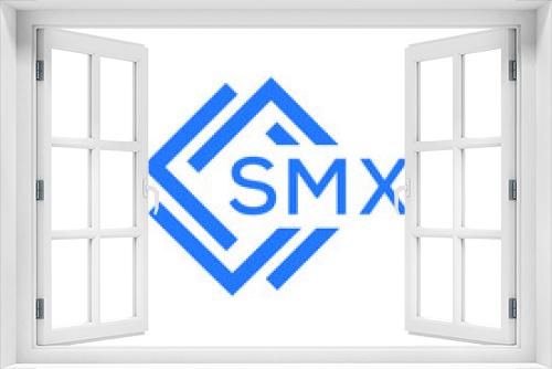 SMX technology letter logo design on white  background. SMX creative initials technology letter logo concept. SMX technology letter design.
