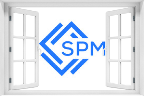 SPM technology letter logo design on white  background. SPM creative initials technology letter logo concept. SPM technology letter design.