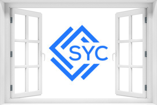 SYC technology letter logo design on white  background. SYC creative initials technology letter logo concept. SYC technology letter design.