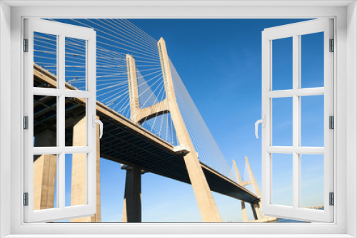 Fototapeta Naklejka Na Ścianę Okno 3D - Vasco da Gama bridge, Lisbon, Portugal