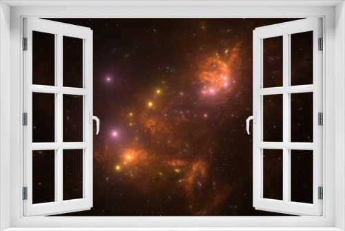 Fototapeta Naklejka Na Ścianę Okno 3D - Cosmic background of stars and galaxies. A dark infinite universe with shining stars and constellations. Stellar space. Stardust nebulae. 3d render