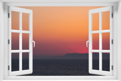 Fototapeta Naklejka Na Ścianę Okno 3D - Sunset at town Rhodos