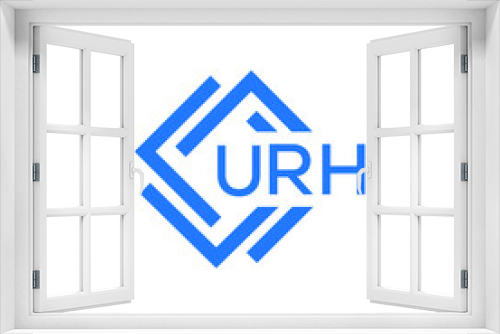 URH technology letter logo design on white  background. URH creative initials technology letter logo concept. URH technology letter design.
