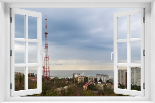 Fototapeta Naklejka Na Ścianę Okno 3D - Panorama of the city of Sochi and the Black Sea