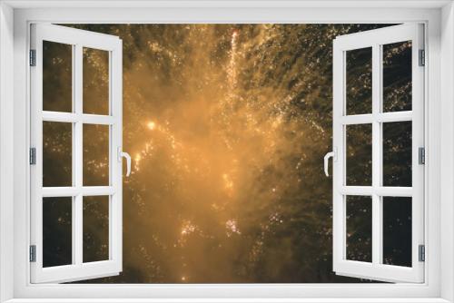 Fototapeta Naklejka Na Ścianę Okno 3D - Colorful closeup fireworks light up the sky