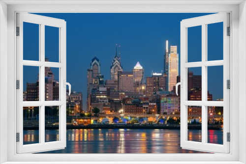 Fototapeta Naklejka Na Ścianę Okno 3D - Philadelphia city skyline night river